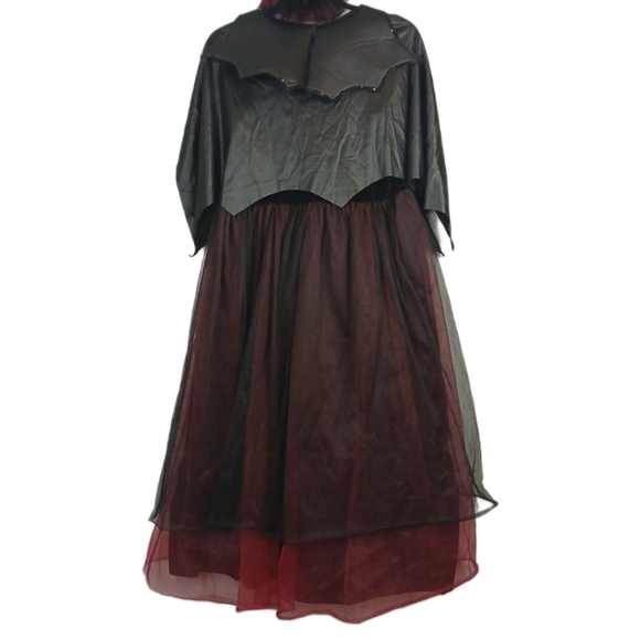 Dracula's Darling XL 14/16 Girls Halloween Costume Vampire Dress Black Tulle Set - Picture 5 of 15